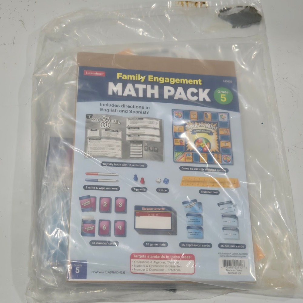 Lakeshore Family Engagement Math Pack Grade 5 LC620 directions English Spanish